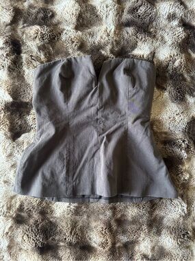 Zara Strapless Bustier Top in Gray